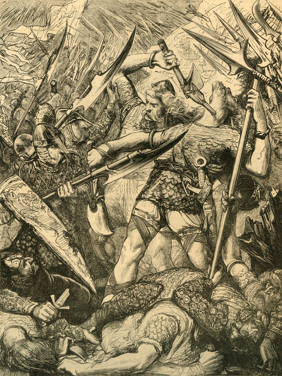 Harolds død i slaget ved Hastings, 1873. af Unbekannt