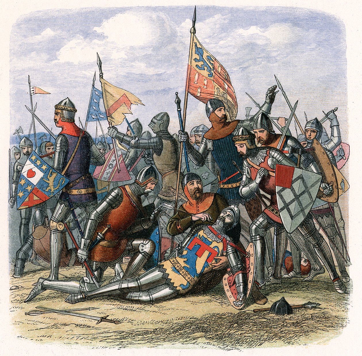 Henry Percy Harry Hotspurs død i slaget ved Shrewsbury, 21. juli 1403, c1860 af Unbekannt
