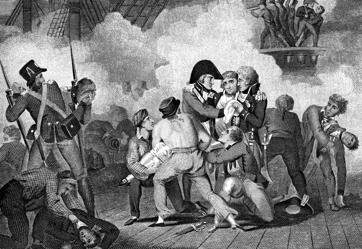 Nelsons død om bord på HMS Victory i slaget ved Trafalgar, 1805 1827 af Unbekannt