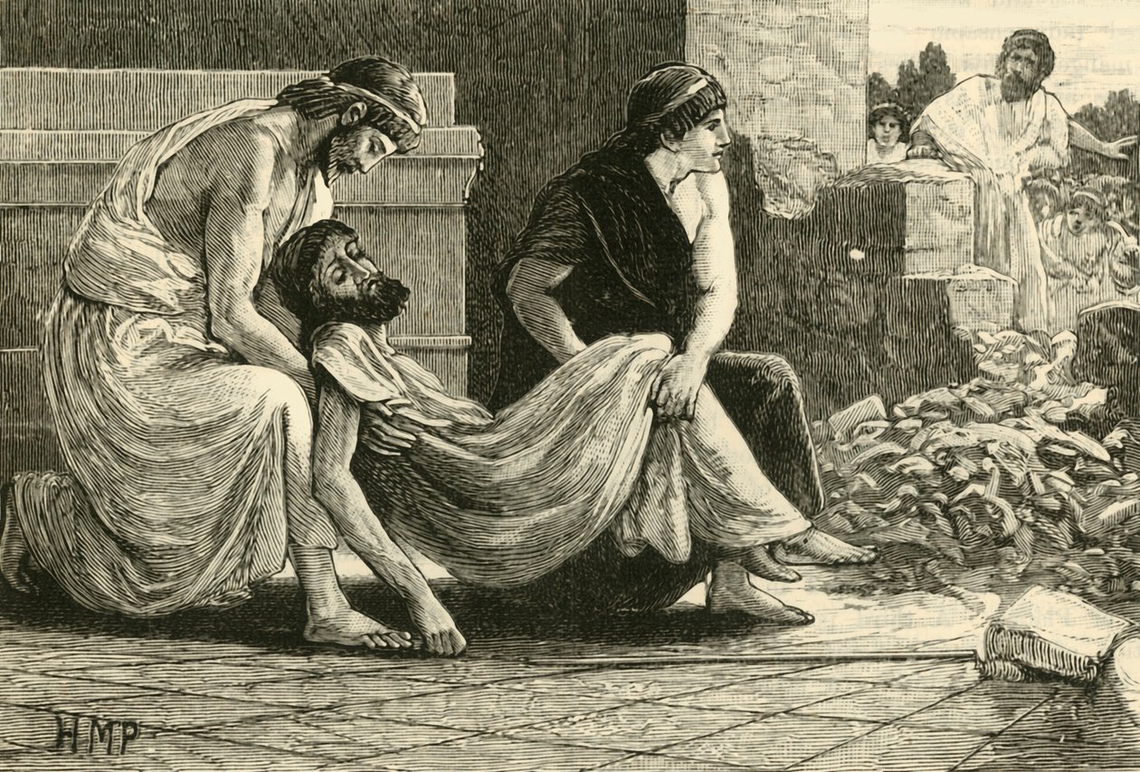 Pausanias død, 1890. af Unbekannt