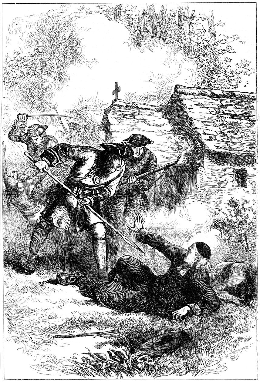 Sebastien Rales død, fransk jesuittmissionær i Amerika, 1724 c1880 af Unbekannt
