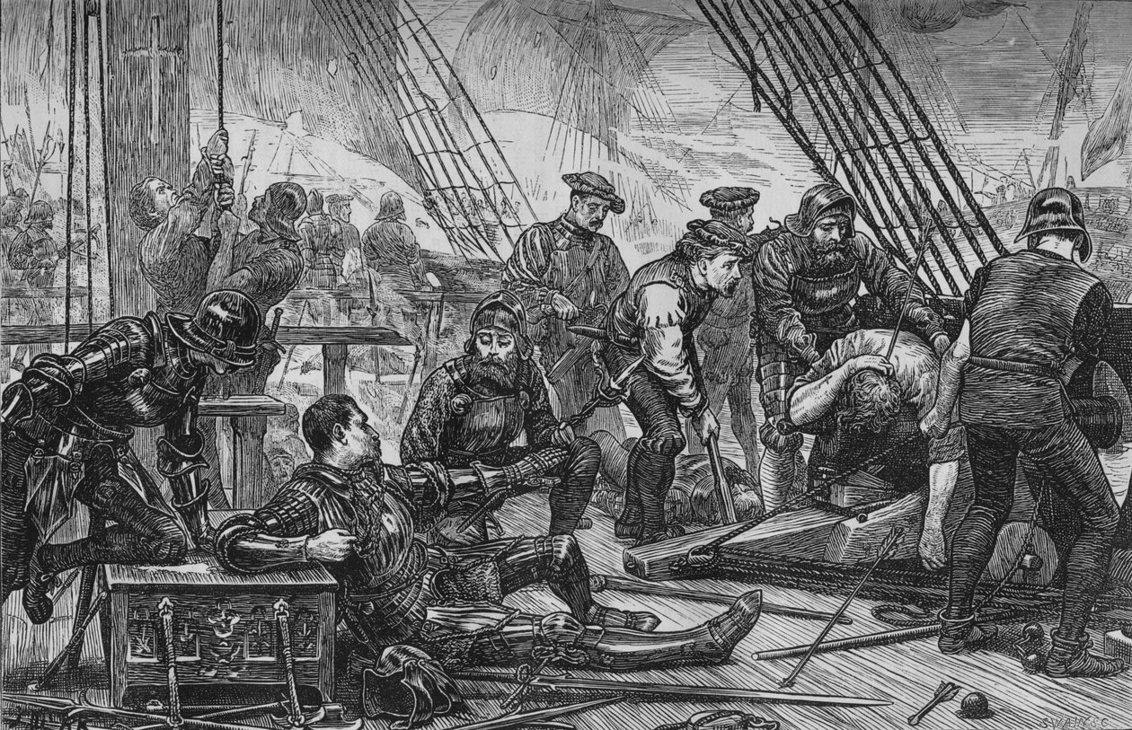 Sir Andrew Bartons død, august 1511, c1880 af Unbekannt