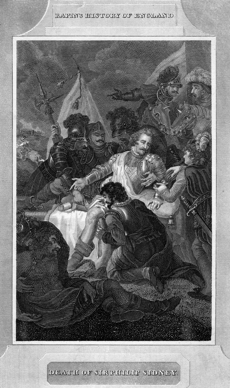Sir Philip Sydneys død, 1586 c1815 af Unbekannt