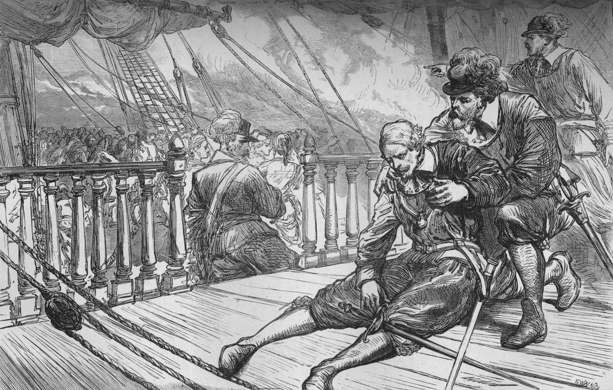 Van Tromps død, 10. august 1653, c1880 af Unbekannt