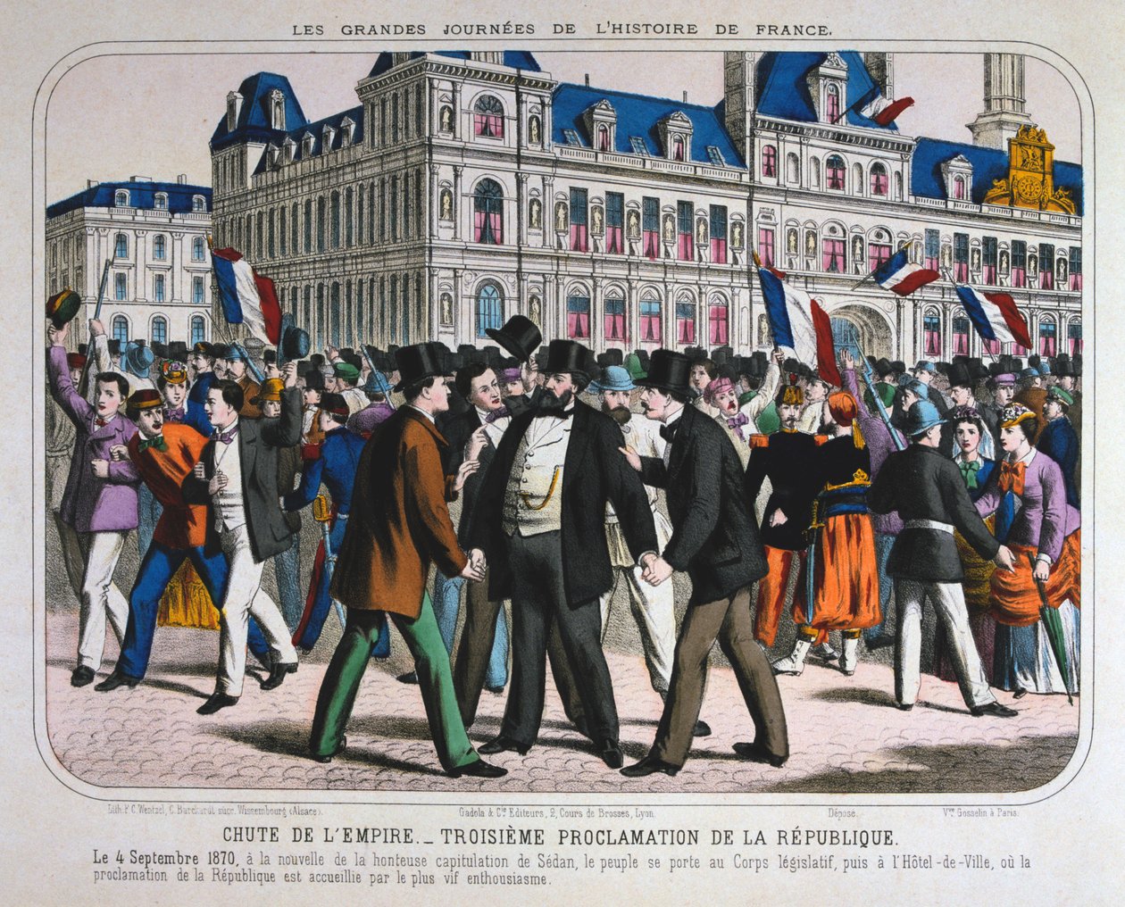 Den franske tredje republiks erklæring, 4. september 1870 af Unbekannt