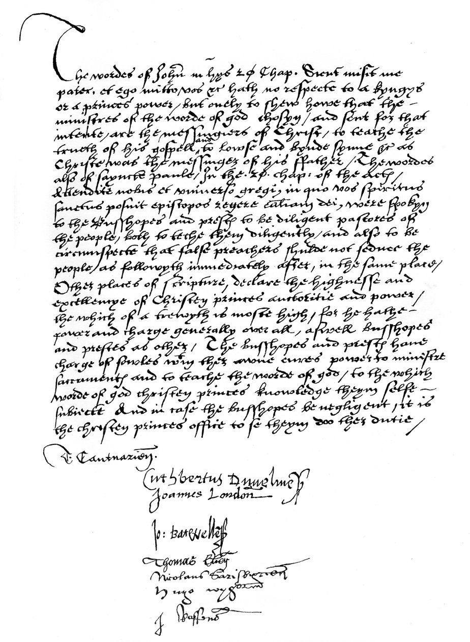 Biskoppernes erklæring til fordel for kong Henrik VIIIs magter, 1500-tallet, 1840 af Unbekannt