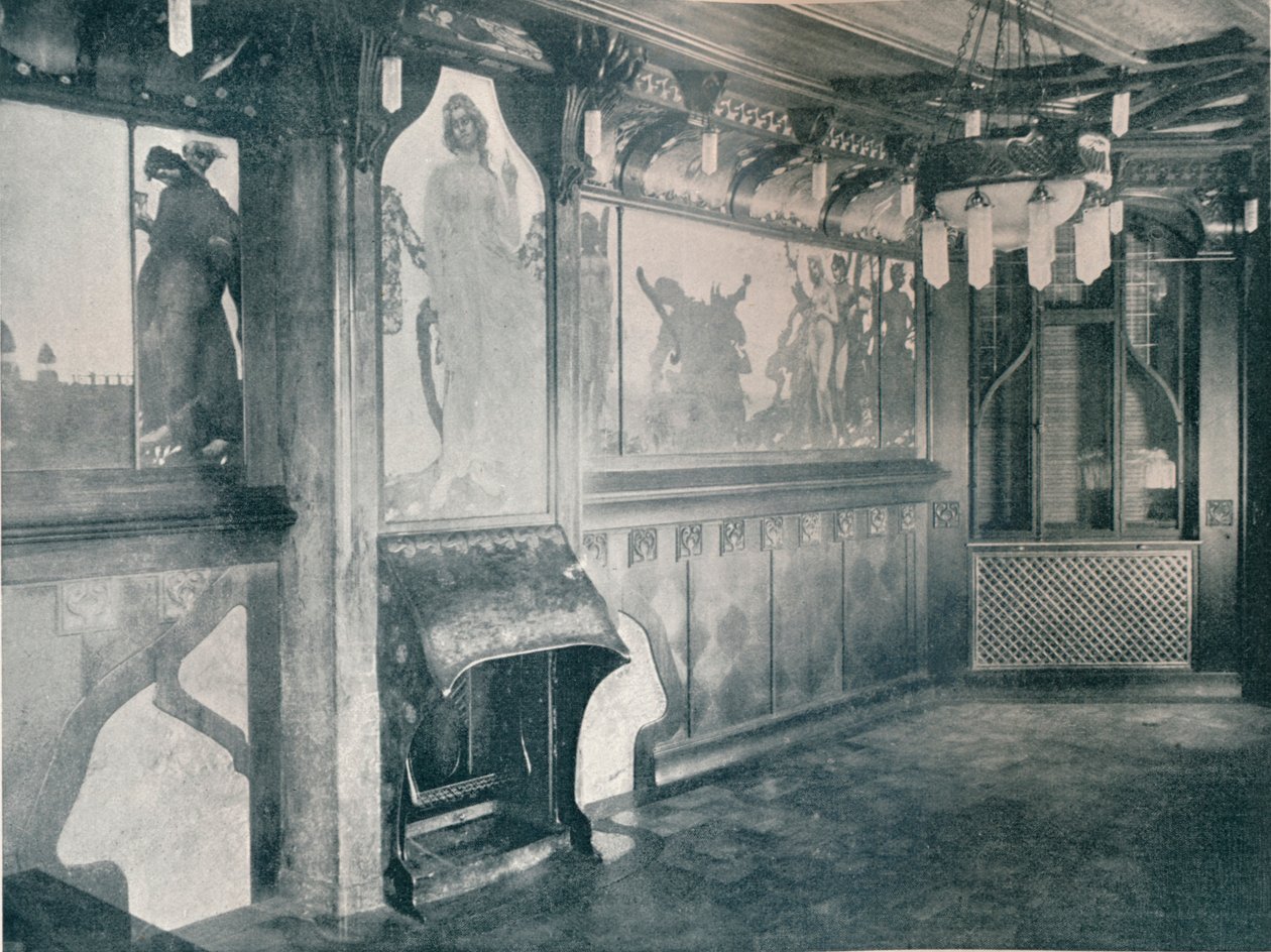 Dekorationer til et musikrum af Fritz Erler, c1899 af Unbekannt