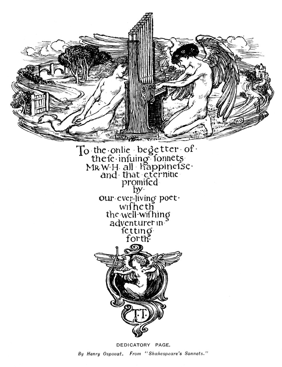 Dedikationsside fra Shakespeares sonetter, 1899 af Unbekannt