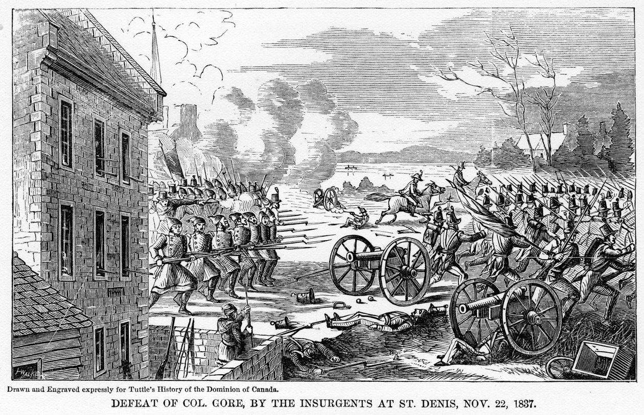 Oberst Gores nederlag, af oprørerne ved St. Denis, 22. november 1837, 1877 af Unbekannt