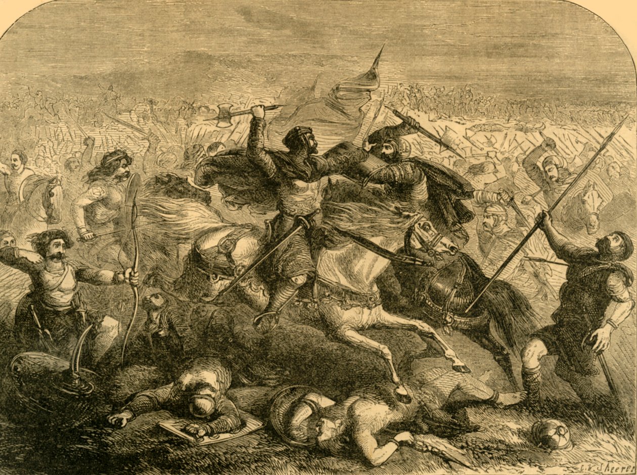 Saksernes nederlag af Arthur, c1890. af Unbekannt