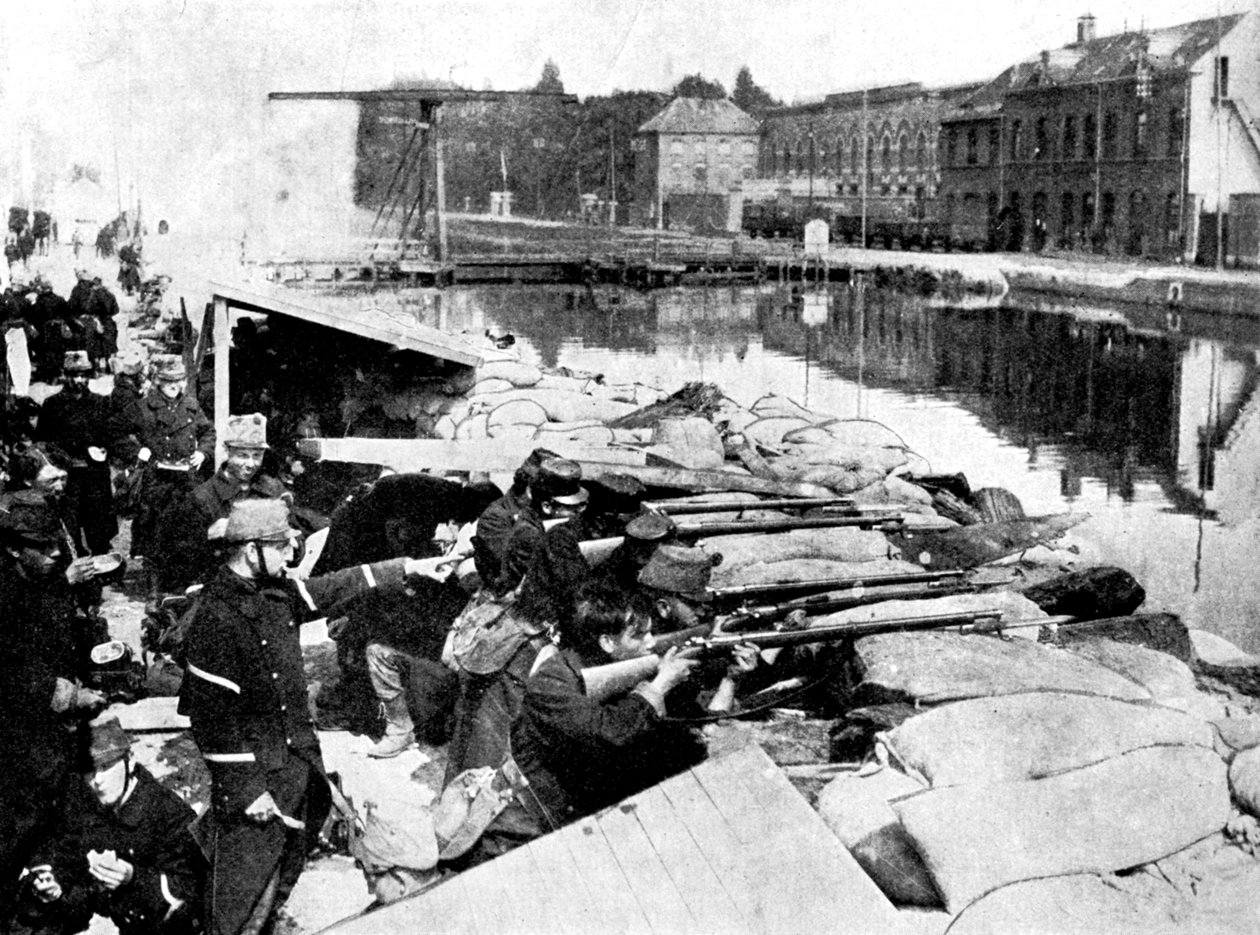 Forsvar af en hovedpulsåre i Antwerpen, Første Verdenskrig, 1914 af Unbekannt