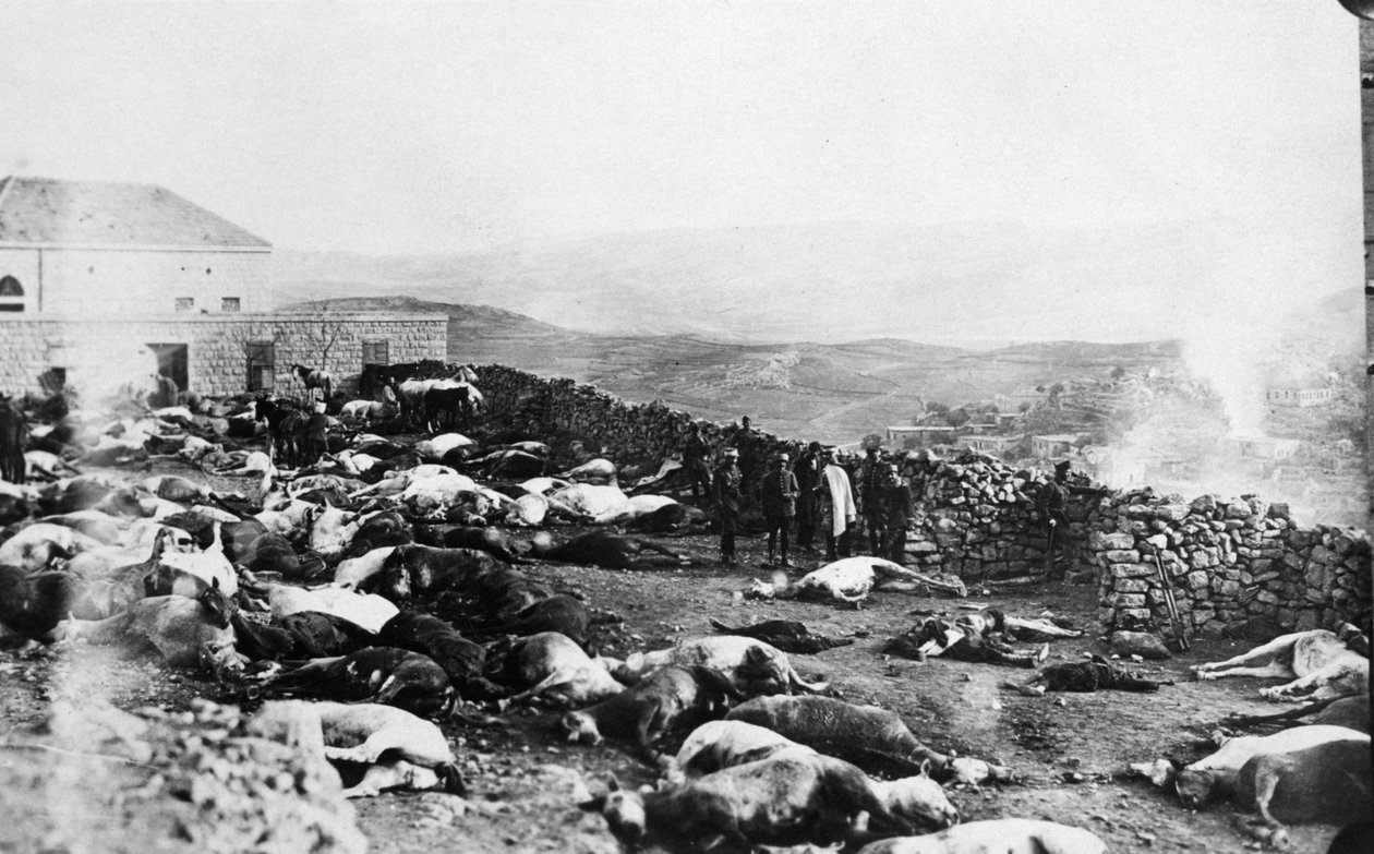 Forsvar af Citadelle of Rachaya, drusernes oprør, Jabal al Druze, Syrien, 1925 af Unbekannt