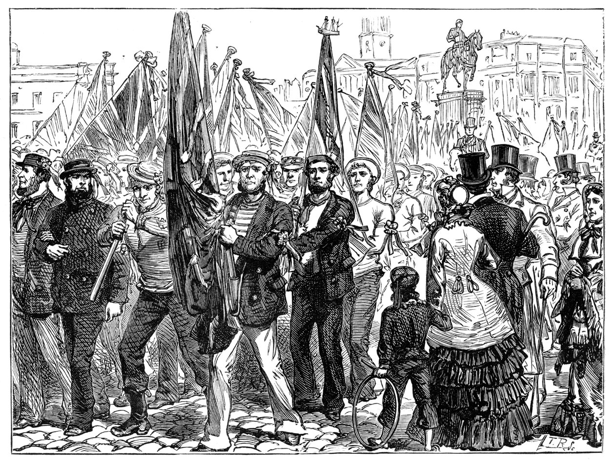 Demonstration af sømænd, 1800-tallet, 1900 af Unbekannt