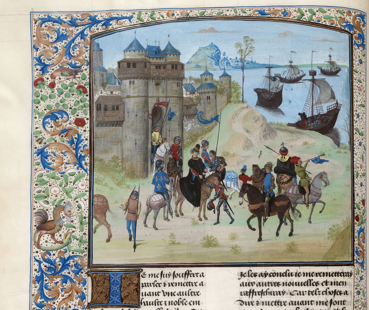 Hertug Ludwig II af Bourbons afgang fra Genova til Tunis, ca 1470-1475. af Unbekannt
