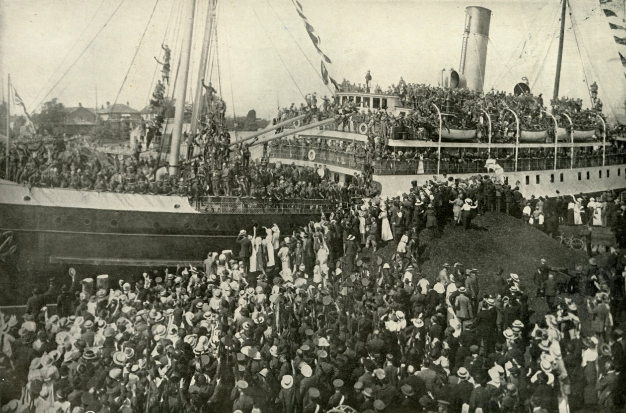 Afgang af den victorianske B.C. Kontingent, c1914, 1919. af Unbekannt