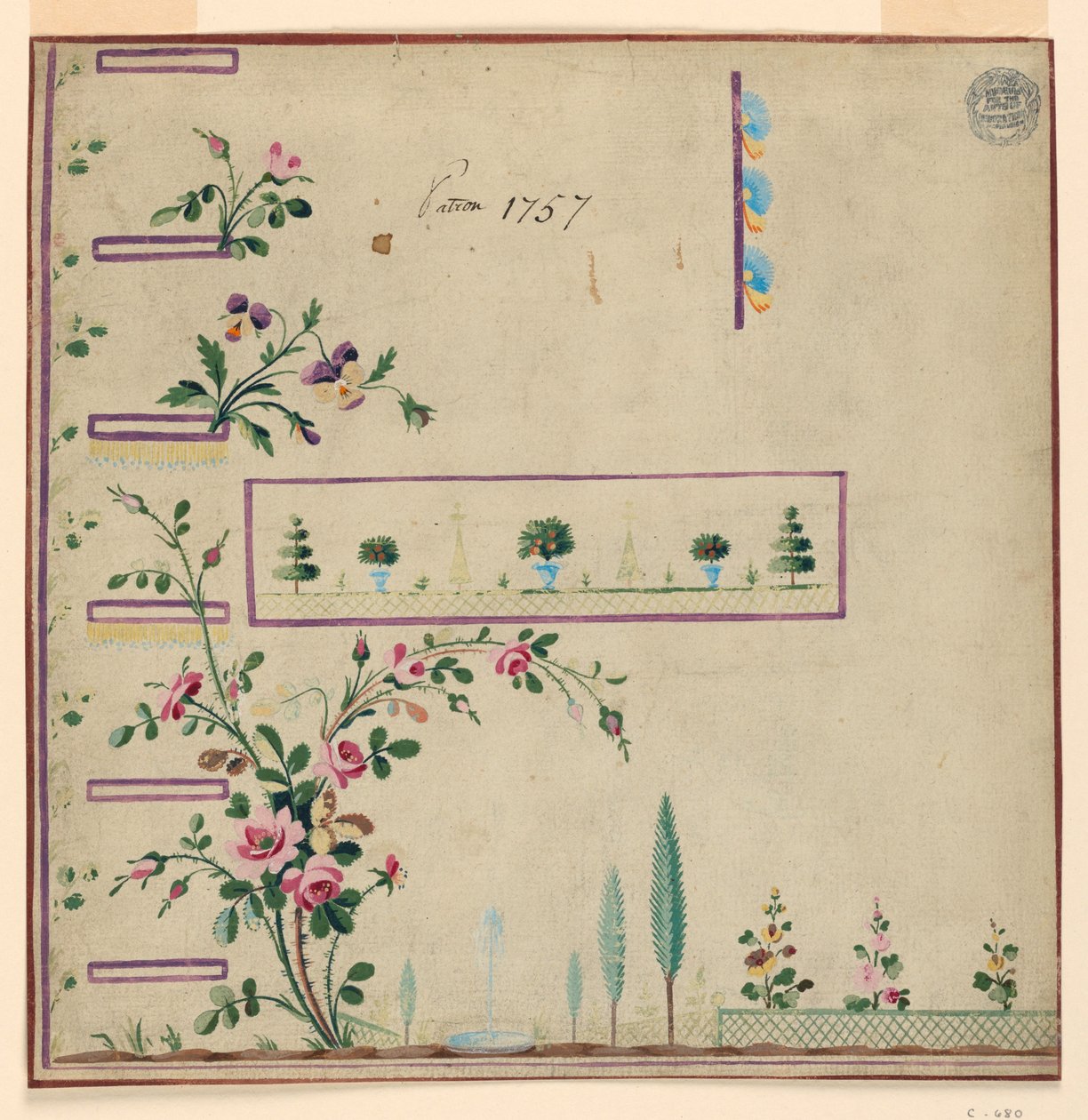 Design til Gile, mønster 1757 af Fabrique de St. Ruf af Unbekannt