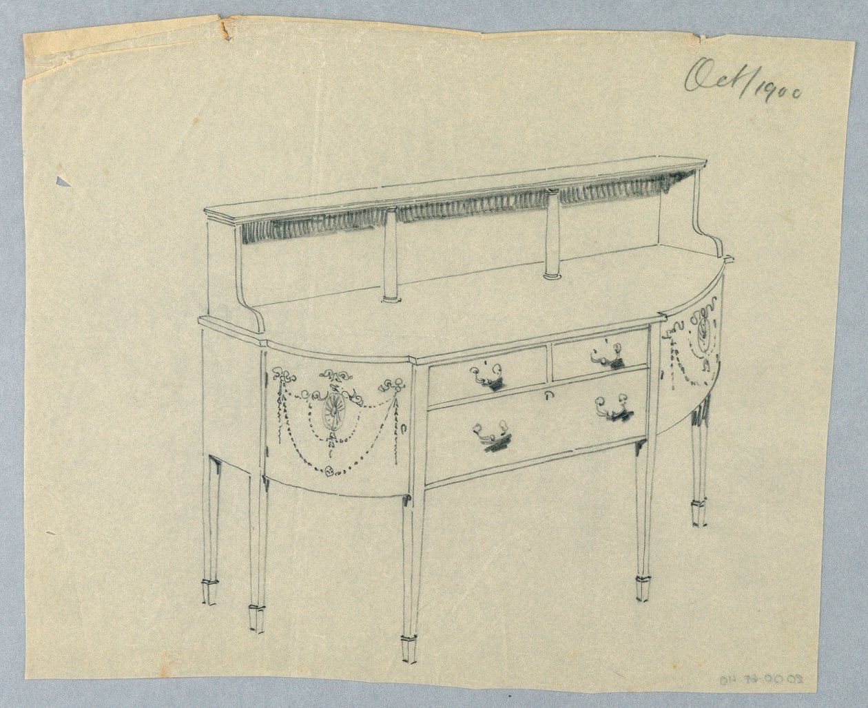 Design til skænk med nyklassisk ornament, oktober 1900 af Unbekannt