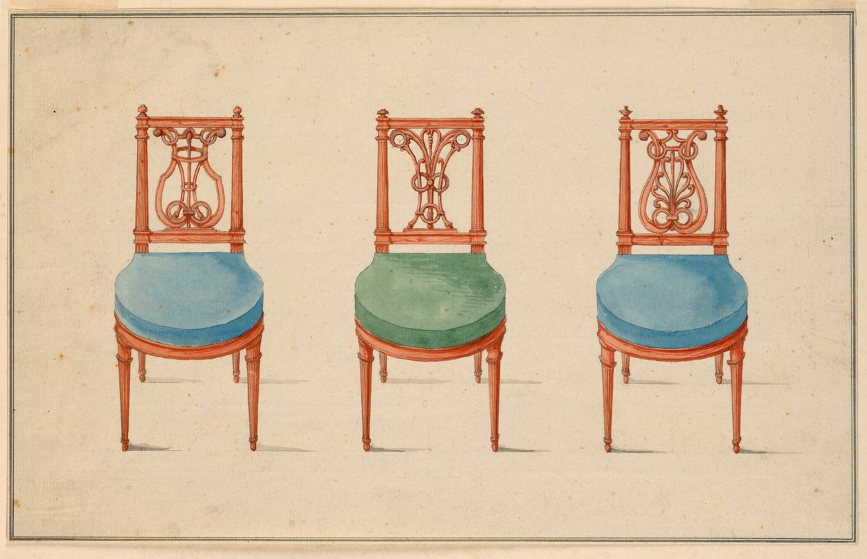 Design til tre stole af Unbekannt