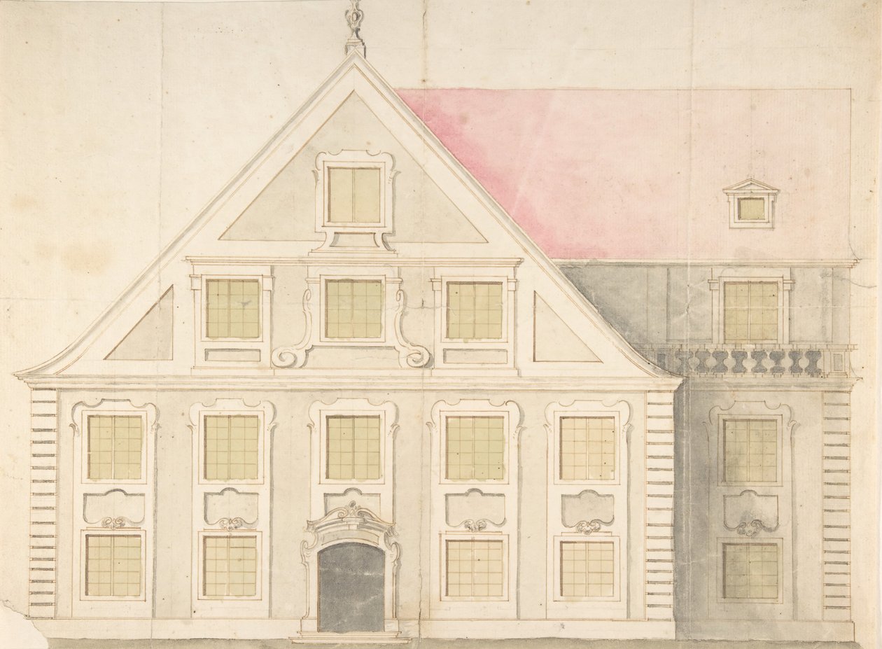Design til en husfacade, 1700-tallet. af Unbekannt