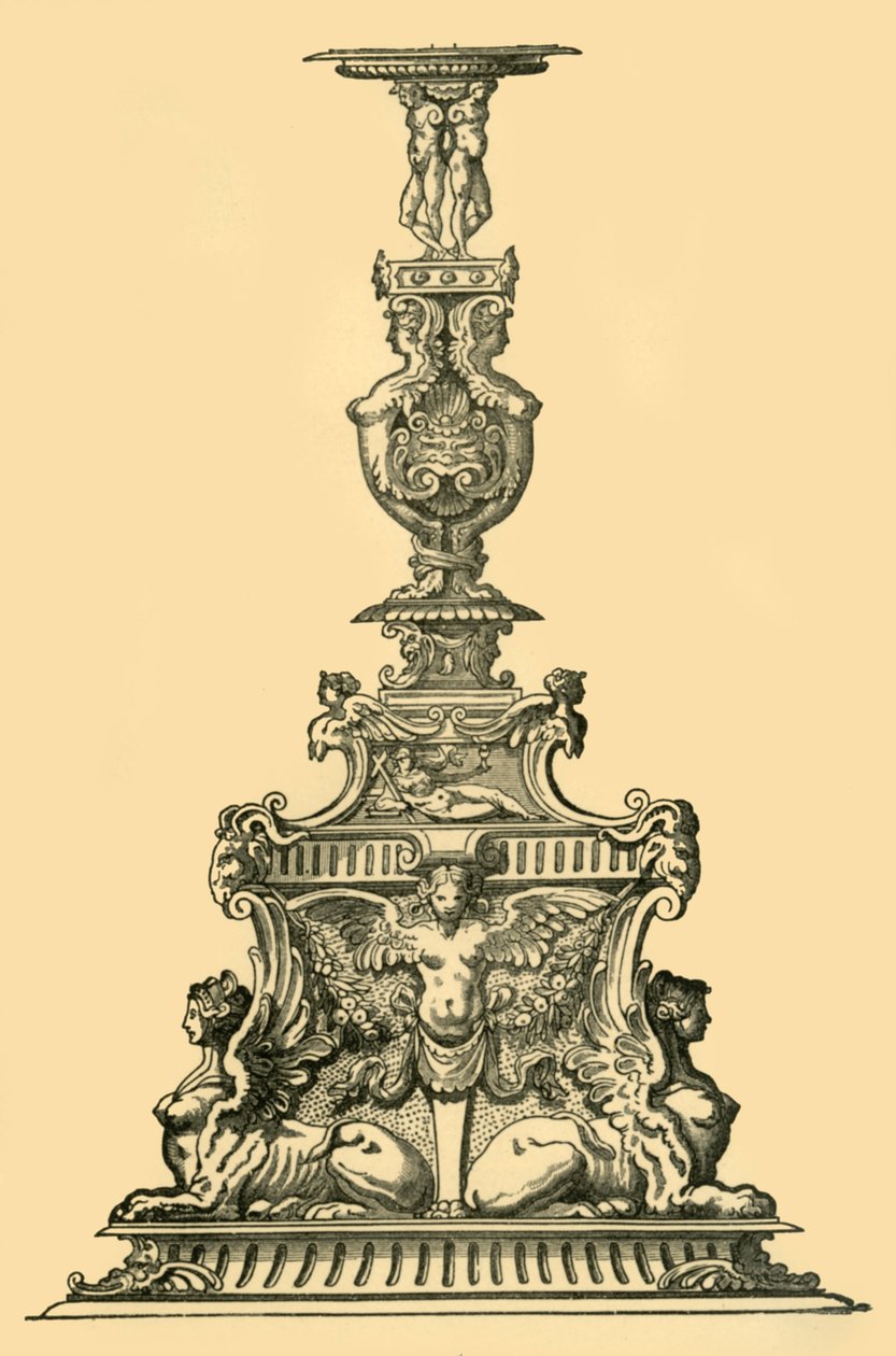 Design til en kandelaber, 1500-tallet, 1881. af Unbekannt