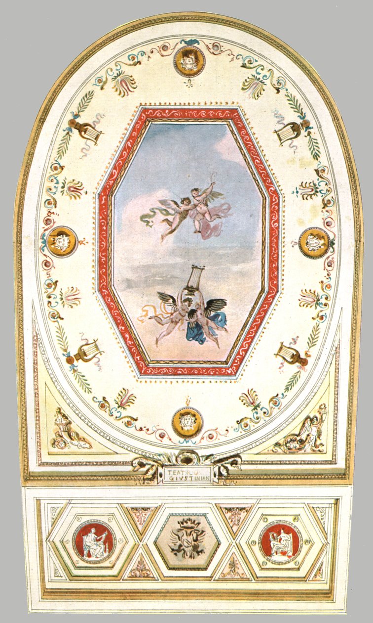 Design til et loft i et teater, Italien, 1928. af Unbekannt