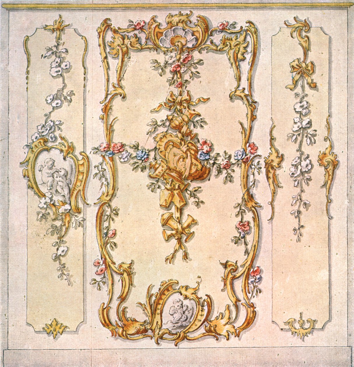 Design til vægmaleri, Tyskland, 1928. af Unbekannt