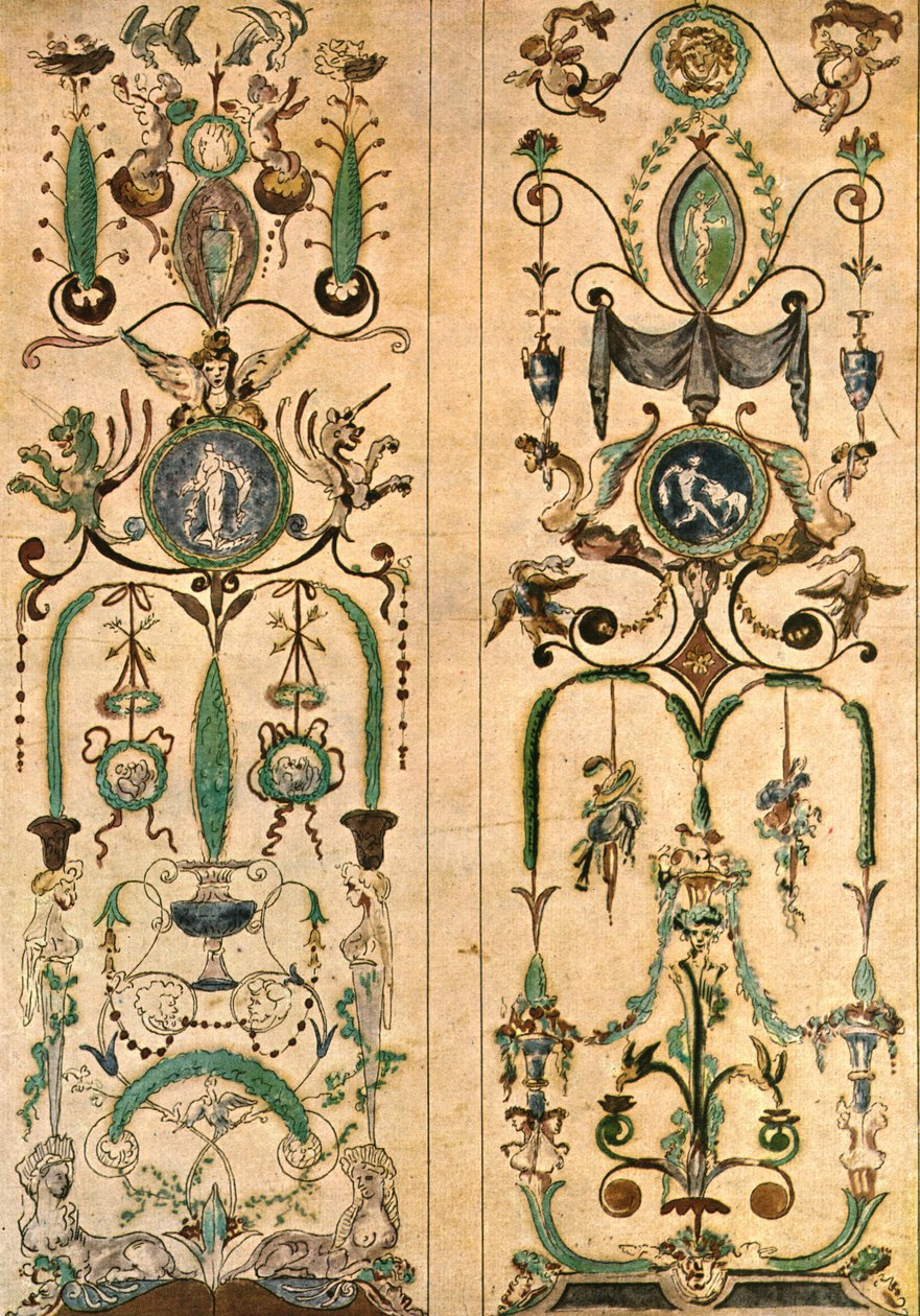 Design til et vægmaleri, Frankrig, 1928. af Unbekannt