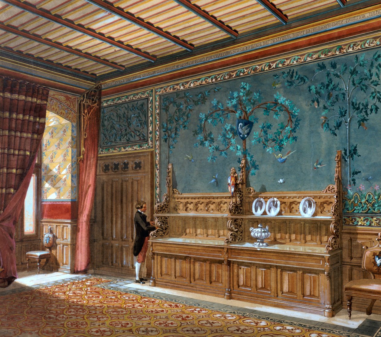 Design til et interiør, 1868 af Unbekannt