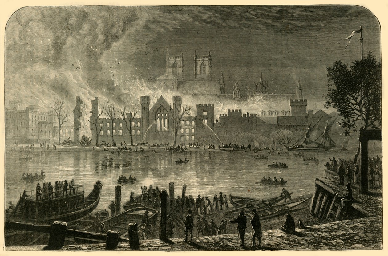 Ødelæggelse af parlamentets gamle huse, 16. oktober 1834, 1881. af Unbekannt