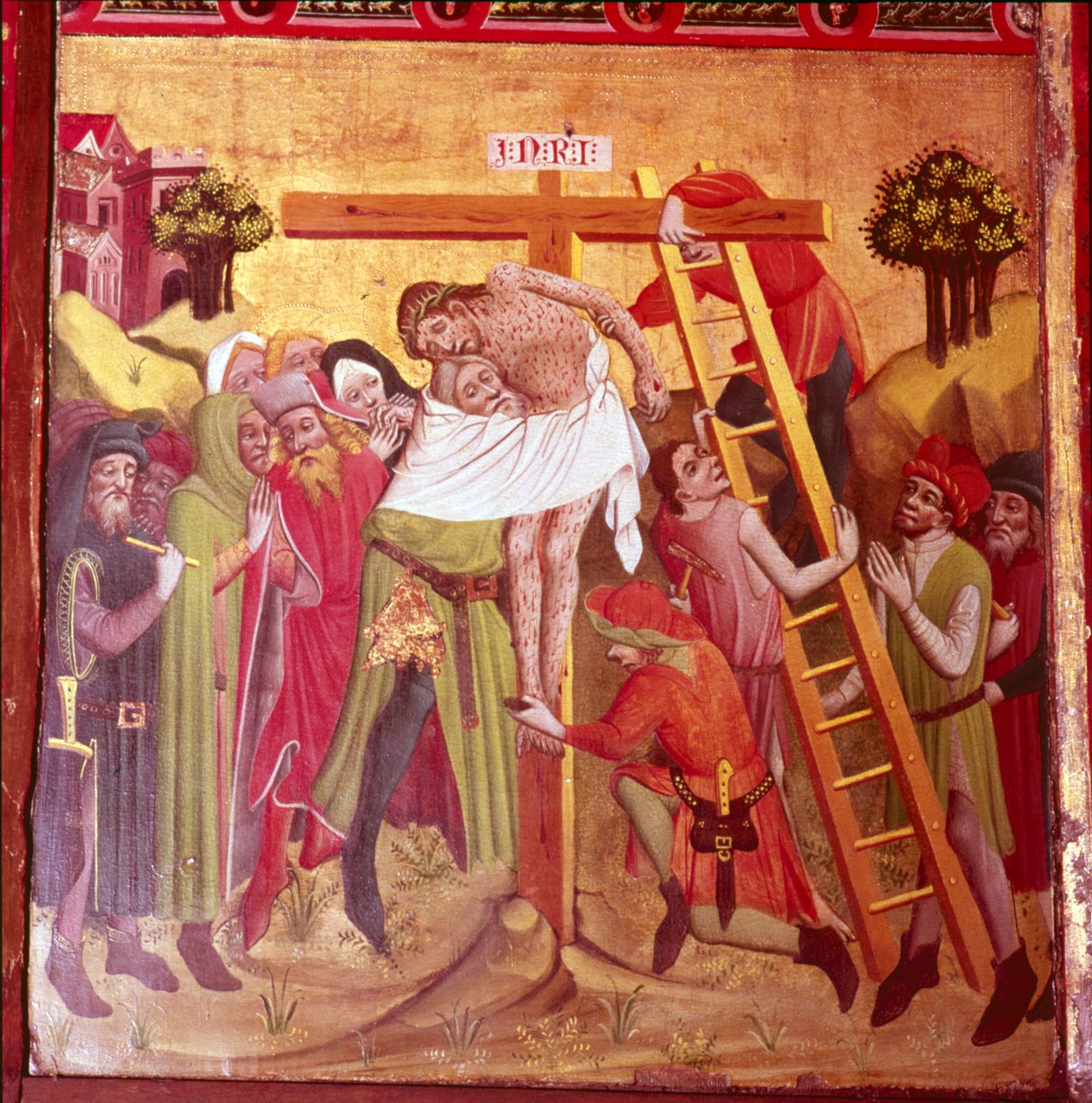 Detalje fra Nedstigningen fra korset. Nordtyske Skole, 1435-1440. af Unbekannt