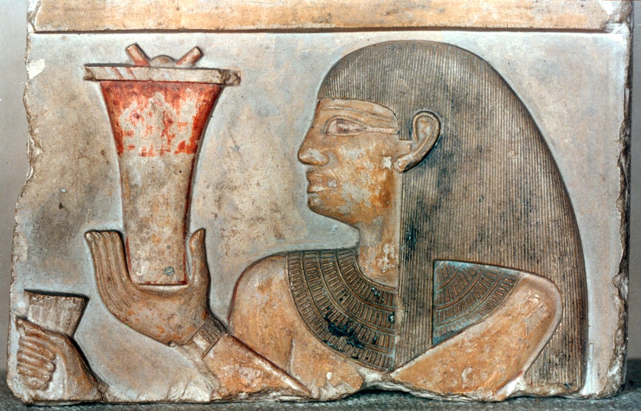 Detalje af et basrelief fra El-Bahrain, Egypten, 22.-20. århundrede f.Kr af Unbekannt