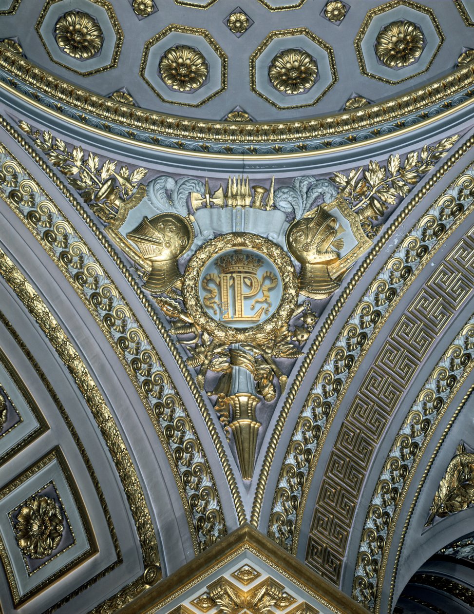 Detalje af et vedhæng i en kuppel, Galerie des Batailles, Chateau de Versailles, Frankrig af Unbekannt