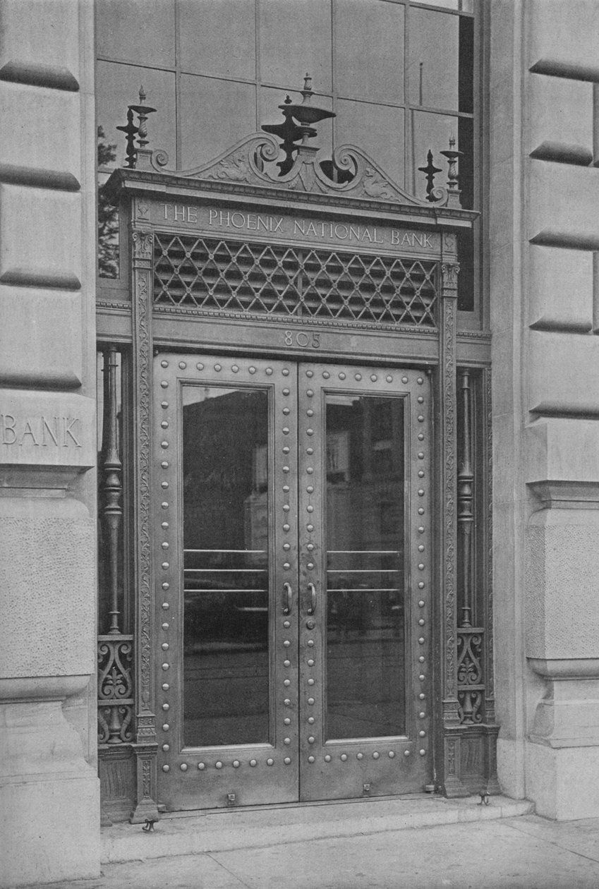 Detalje af sideindgangsdør, Phoenix National Bank, 1924 af Unbekannt