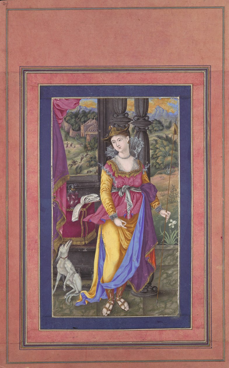 Diana, Goddess of the Hunt, Folio fra Davis Album, begyndelsen af det 17. århundrede. af Unbekannt