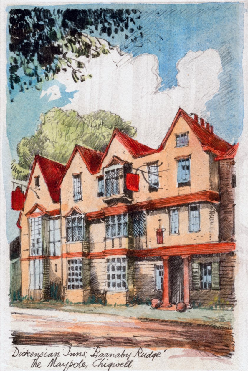 Dickensian Inns, Barnaby Rudge, Maypole, Chigwell, c1800-1850 af Unbekannt