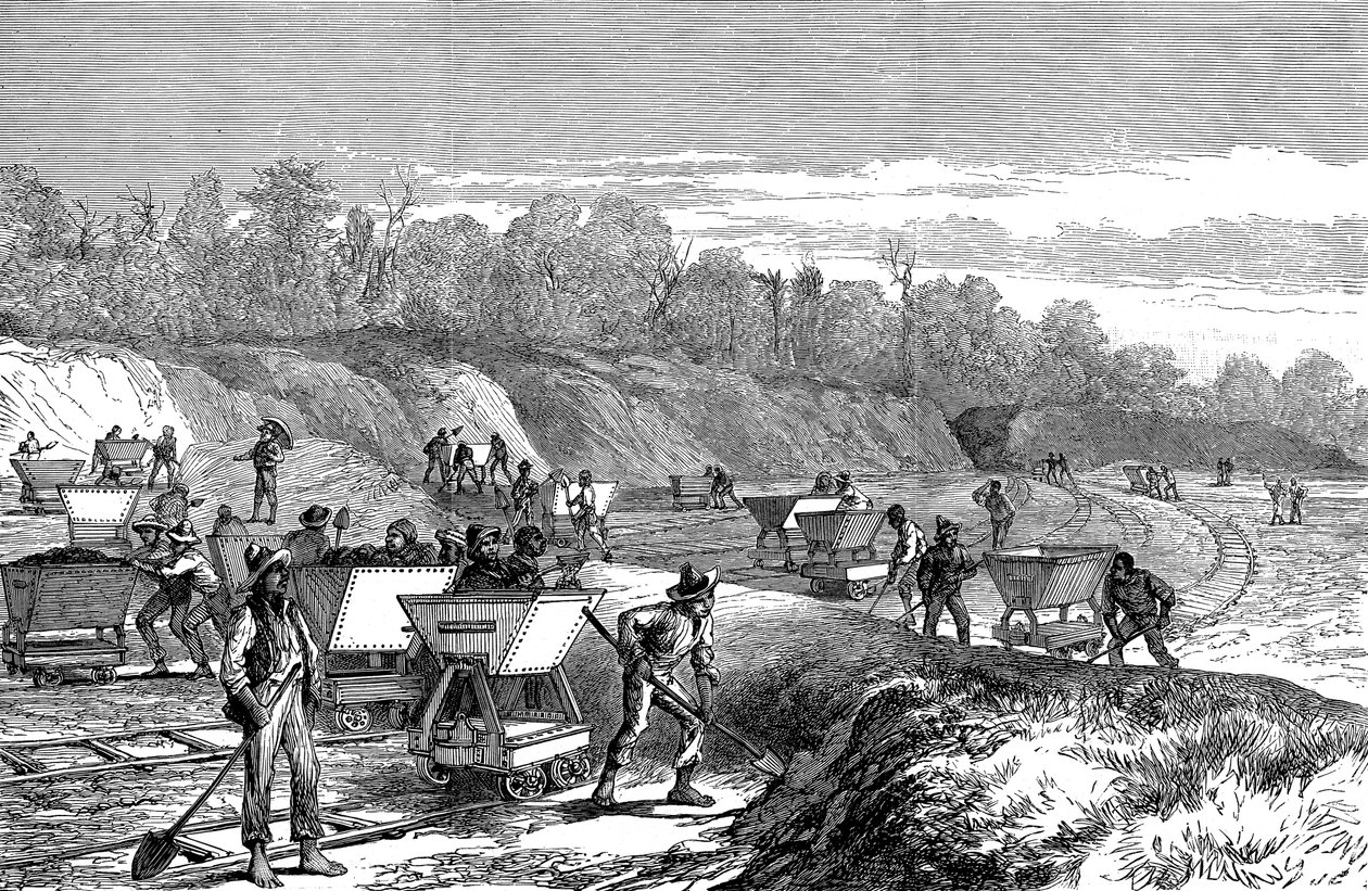 Udgravning af Panamakanalen, 1888 af Unbekannt