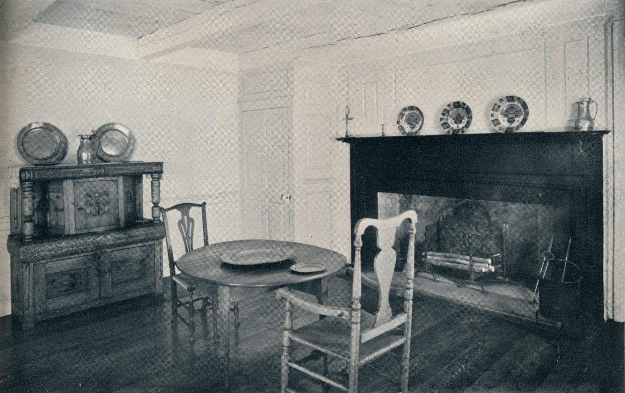 Spisestue, omkring 1800, fra Shenk House, Long Island, 1930 af Unbekannt