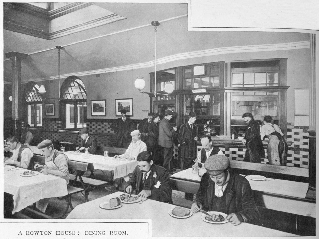 Spisestue i et Rowton House, Hammersmith, London, c1902 1903 af Unbekannt