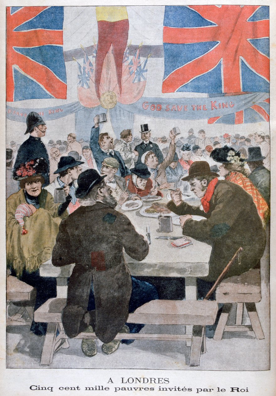 Middag for de fattige til fejring af kroningen af kong Edward VII, London, 1902 af Unbekannt