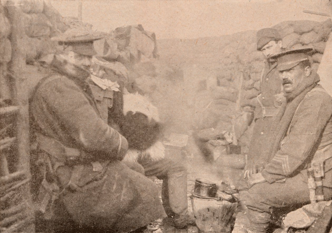 Middag i skyttegravene, c1915 1928 af Unbekannt