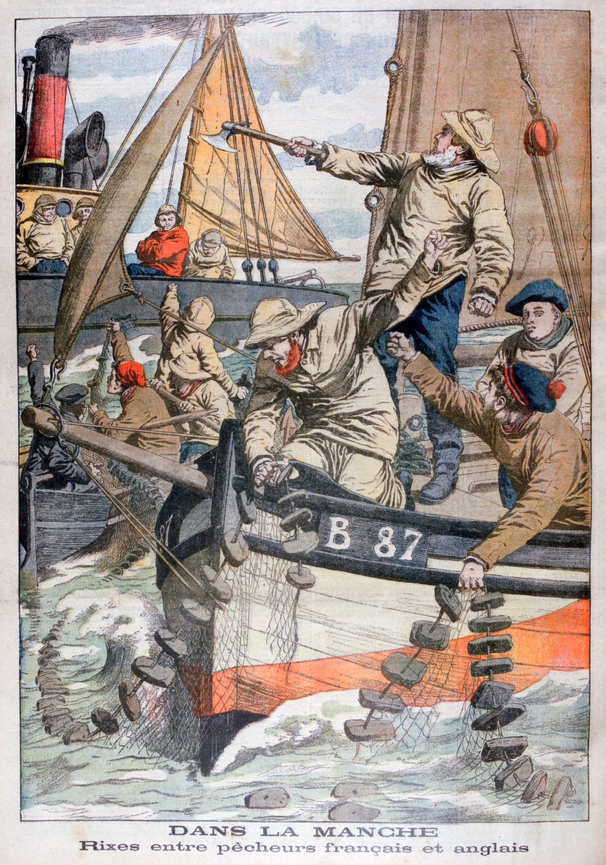 Tvist mellem franske og engelske fiskere i kanalen, 1904 af Unbekannt