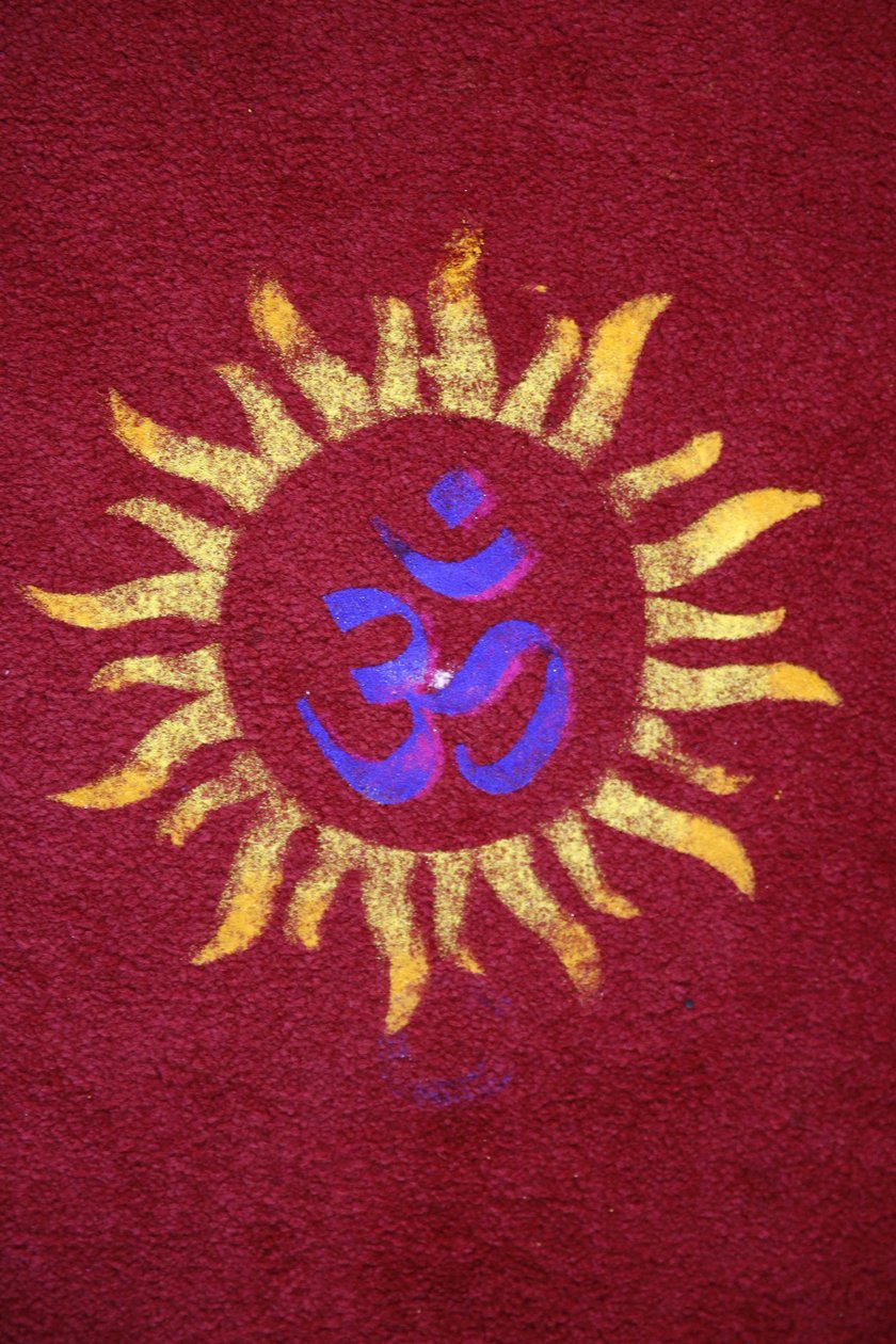 Diwali rangoli i Shirdi Sai Baba-templet, Leicester. Det Forenede Kongerige af Unbekannt