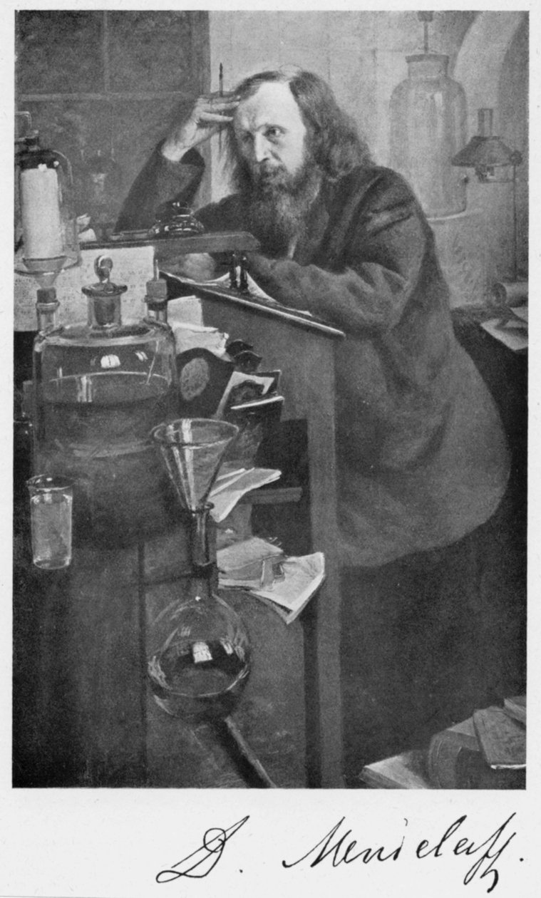 Dmitri Ivanovich Mendeleev 1834-1907, russisk kemiker, omkring 1900-tallet af Unbekannt