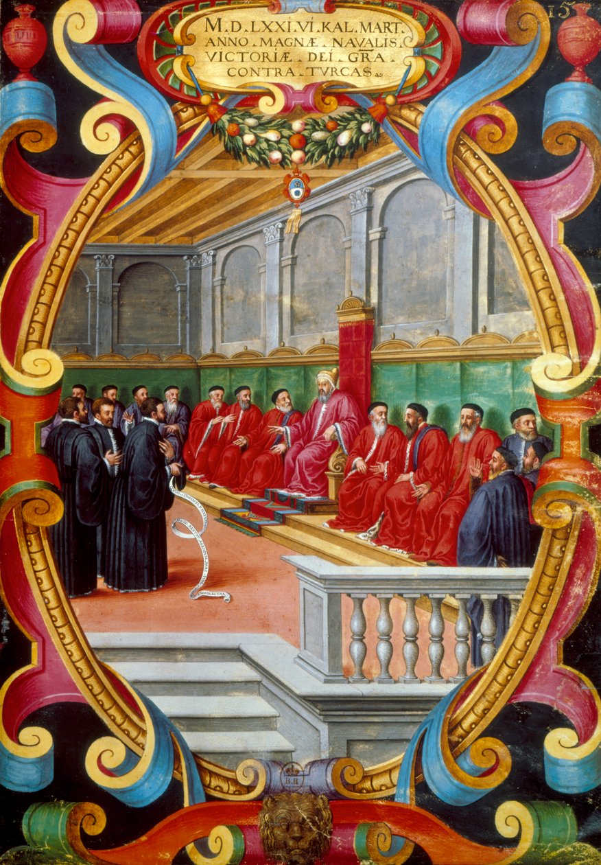 Doge af Venedig og hans råd, slutningen af det 16. århundrede af Unbekannt