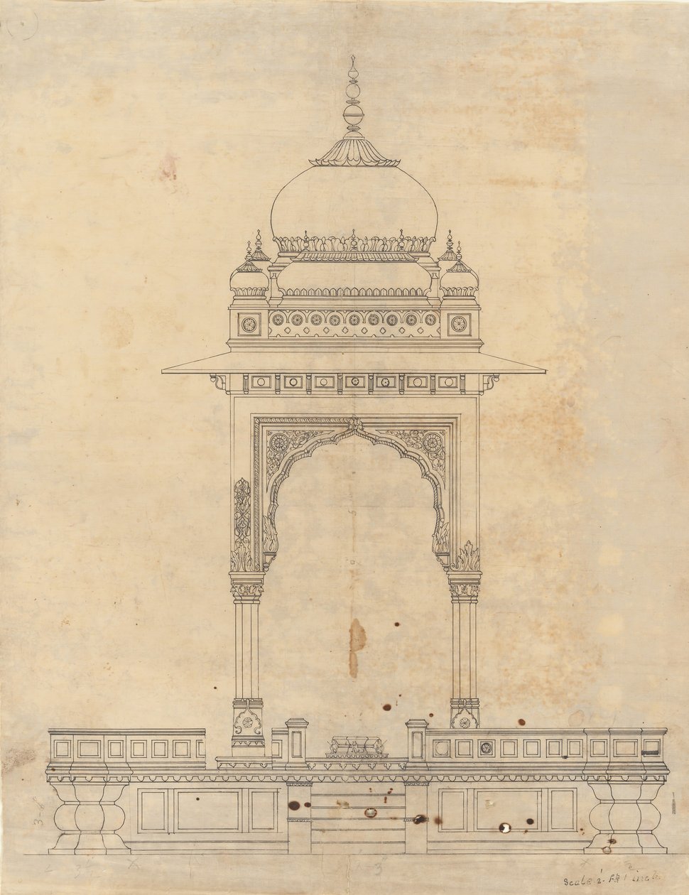 Kuppelpavillon, ca. 1830. af Unbekannt