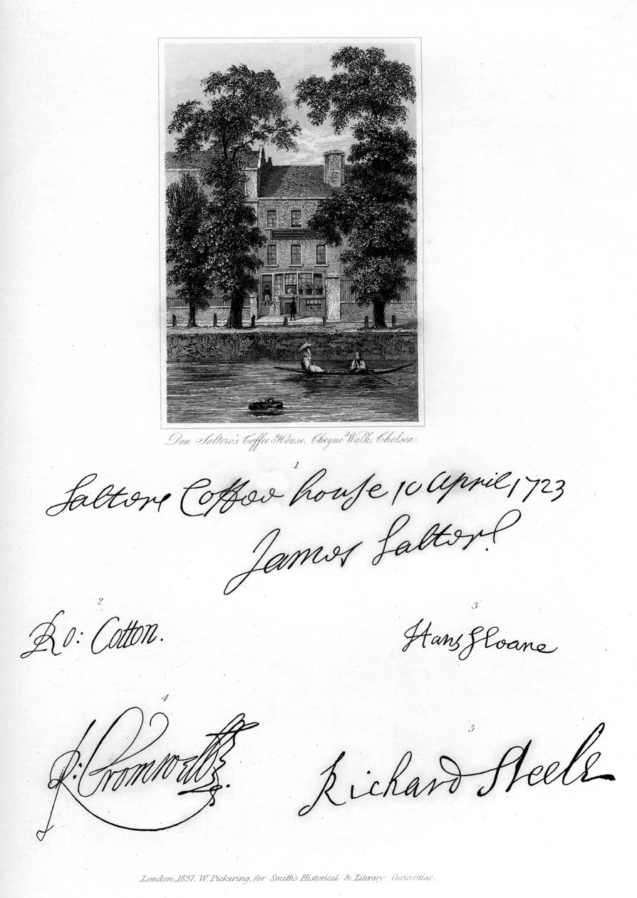 Don Salteros Coffee House, Cheyne Walk, Chelsea, 1723, 1840 af Unbekannt
