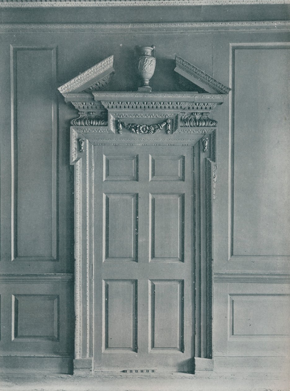 Dør til paneleret værelse, tidlig georgiansk, 26, Hatton Garden, c1909 af Unbekannt