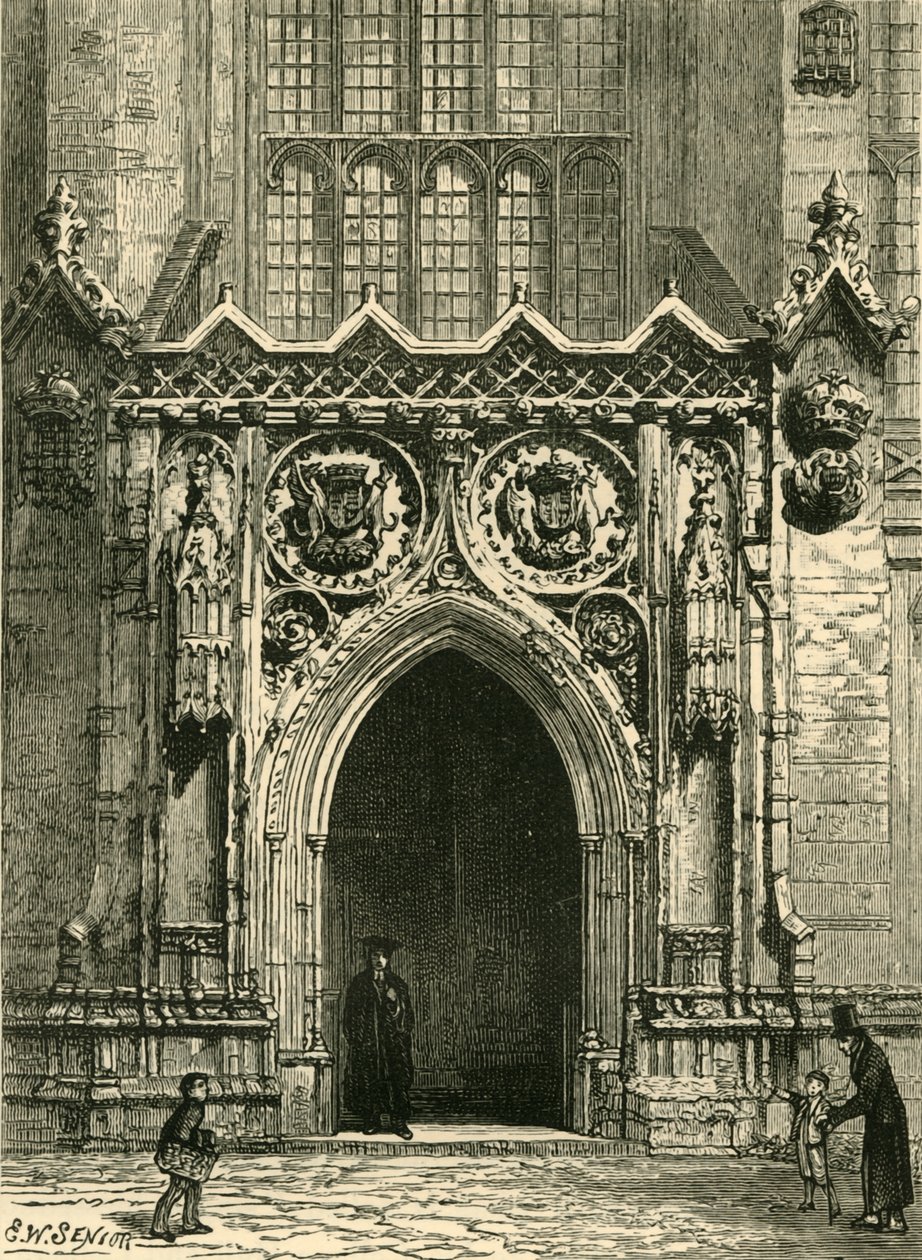 Døråbning til Kings College Chapel, 1898. af Unbekannt