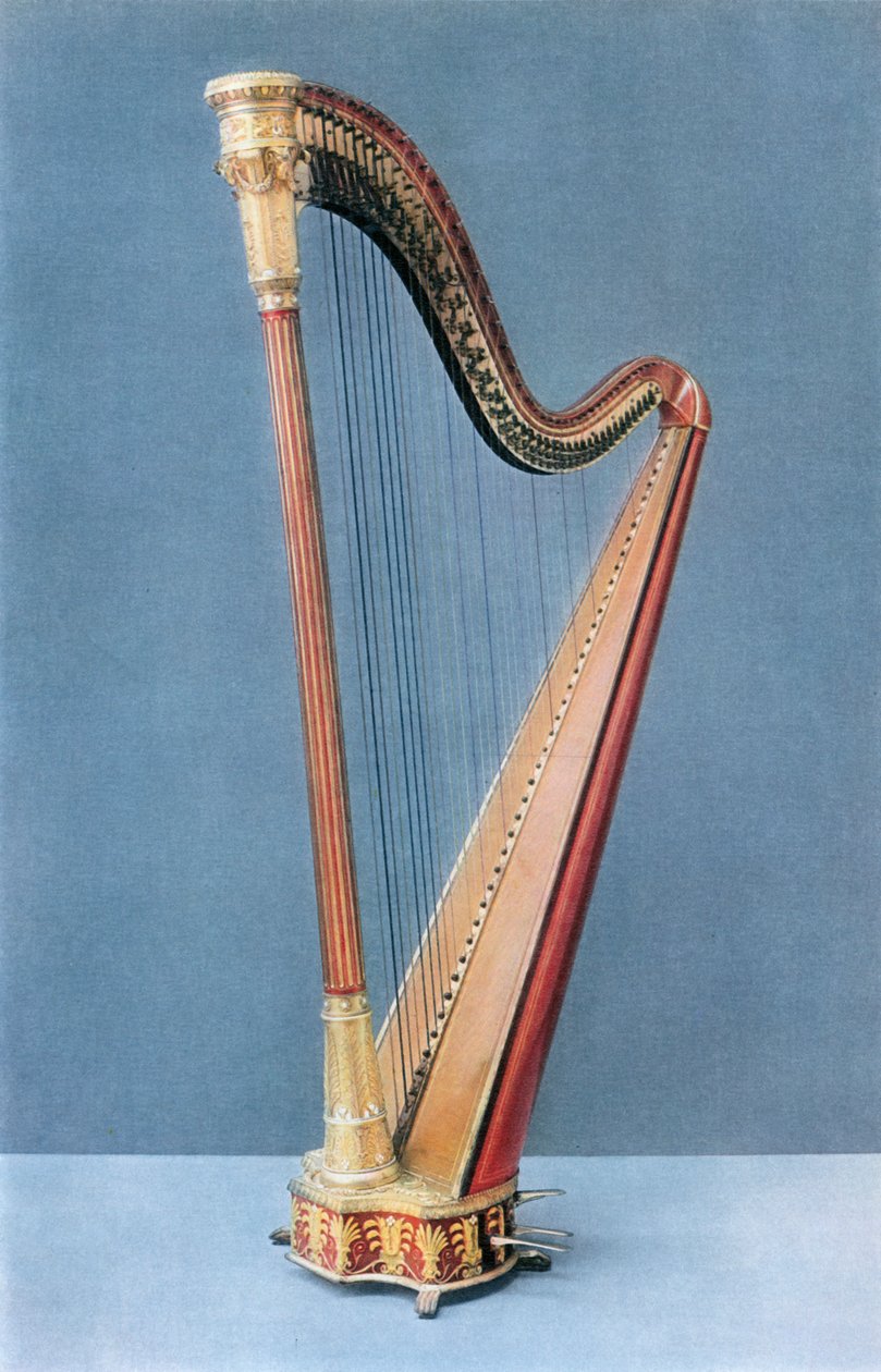 Dobbeltpedal harpe lavet af Erard Frères, Paris, midten af det nittende århundrede, 1948 af Unbekannt