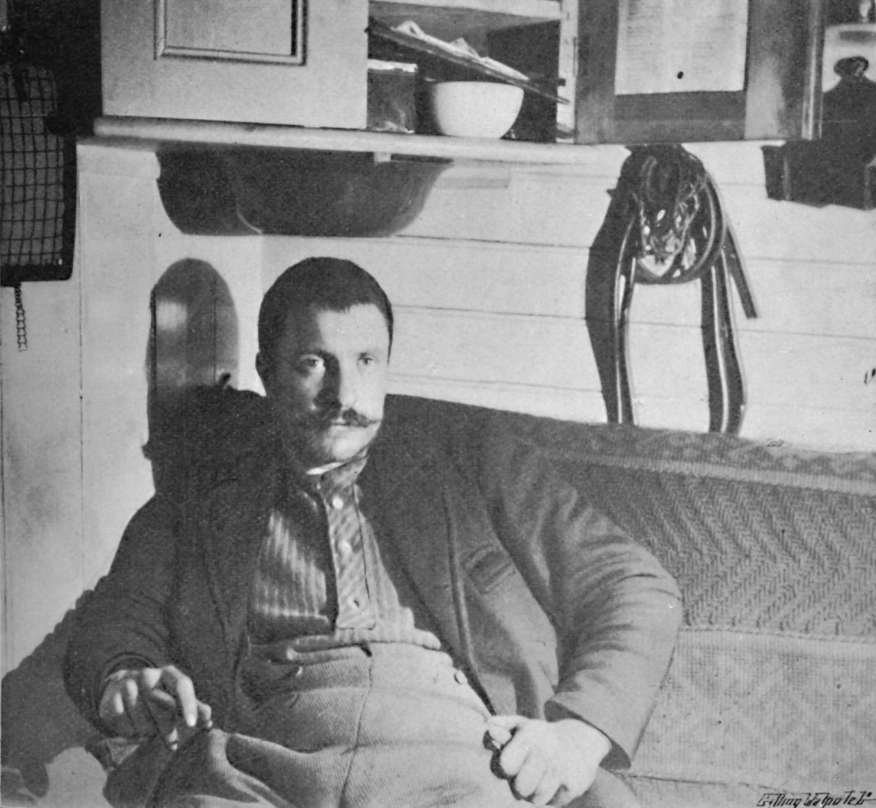 Dr. Blessing i sin hytte, 1893-1896, 1897 af Unbekannt